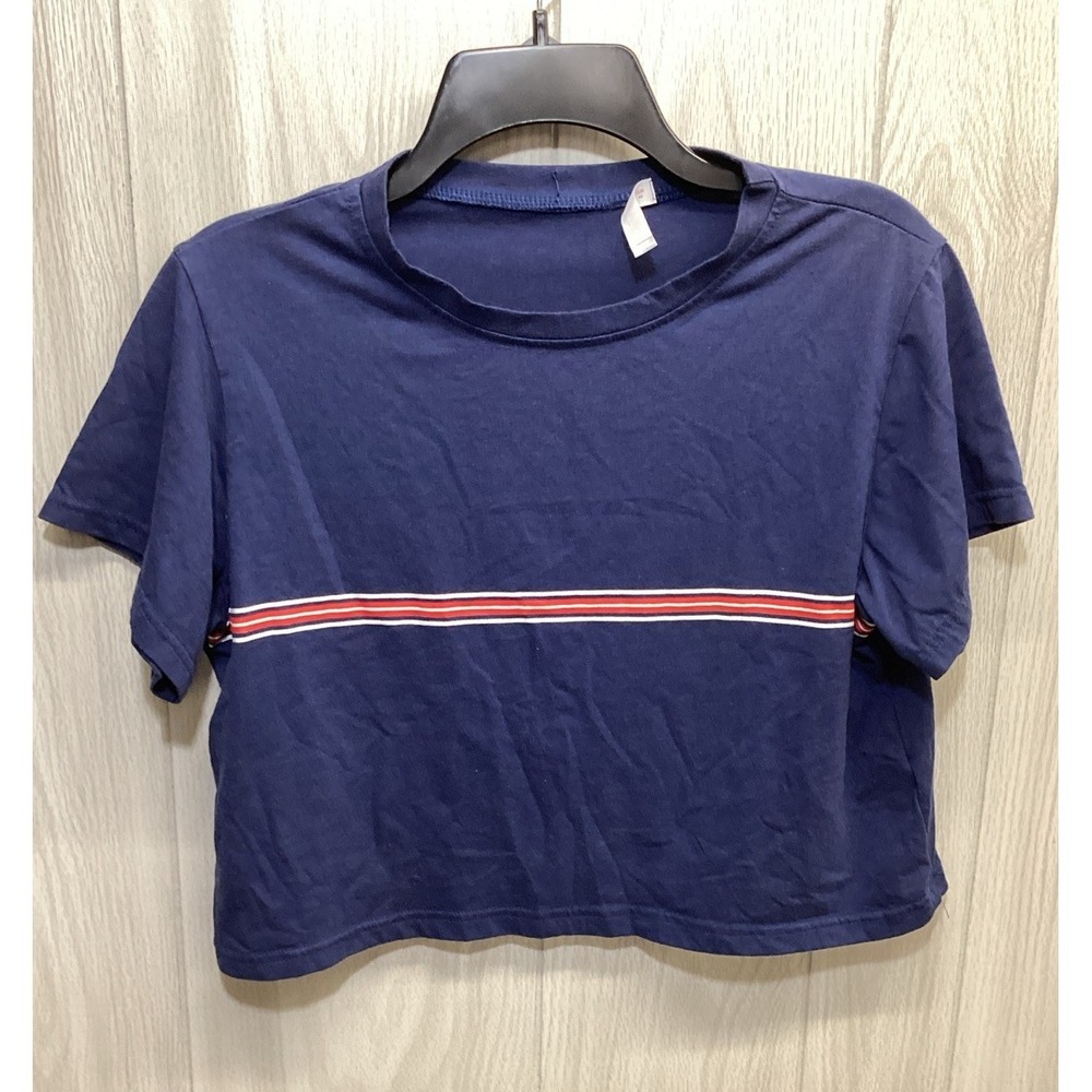 ROMWE Women's (Size XL) Short Sleeve Crew‎ Neck Crop T-Shirt Cotton Poly Stretch